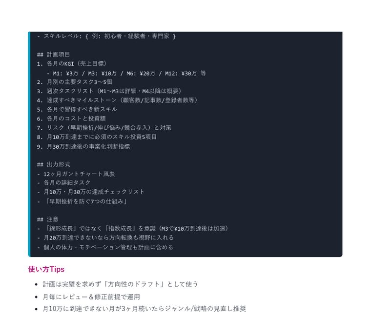 Deep Research 完全攻略プロンプト集2026(40本+特典) | 中のページ(計画項目と出力形式)